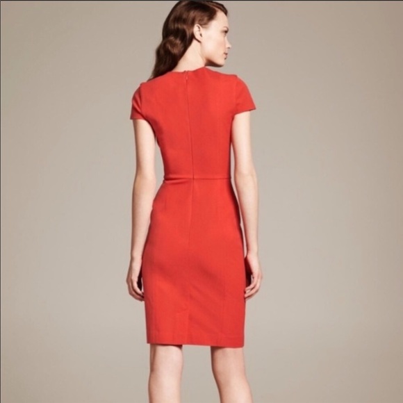 🌈Banana Republic Sz 4 Sloan Red Vermillion Sheath - Picture 2 of 8